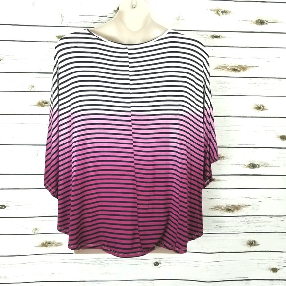 2X Striped Blue Purple Keyhole Kimono Sleeves - Picture 3 of 6